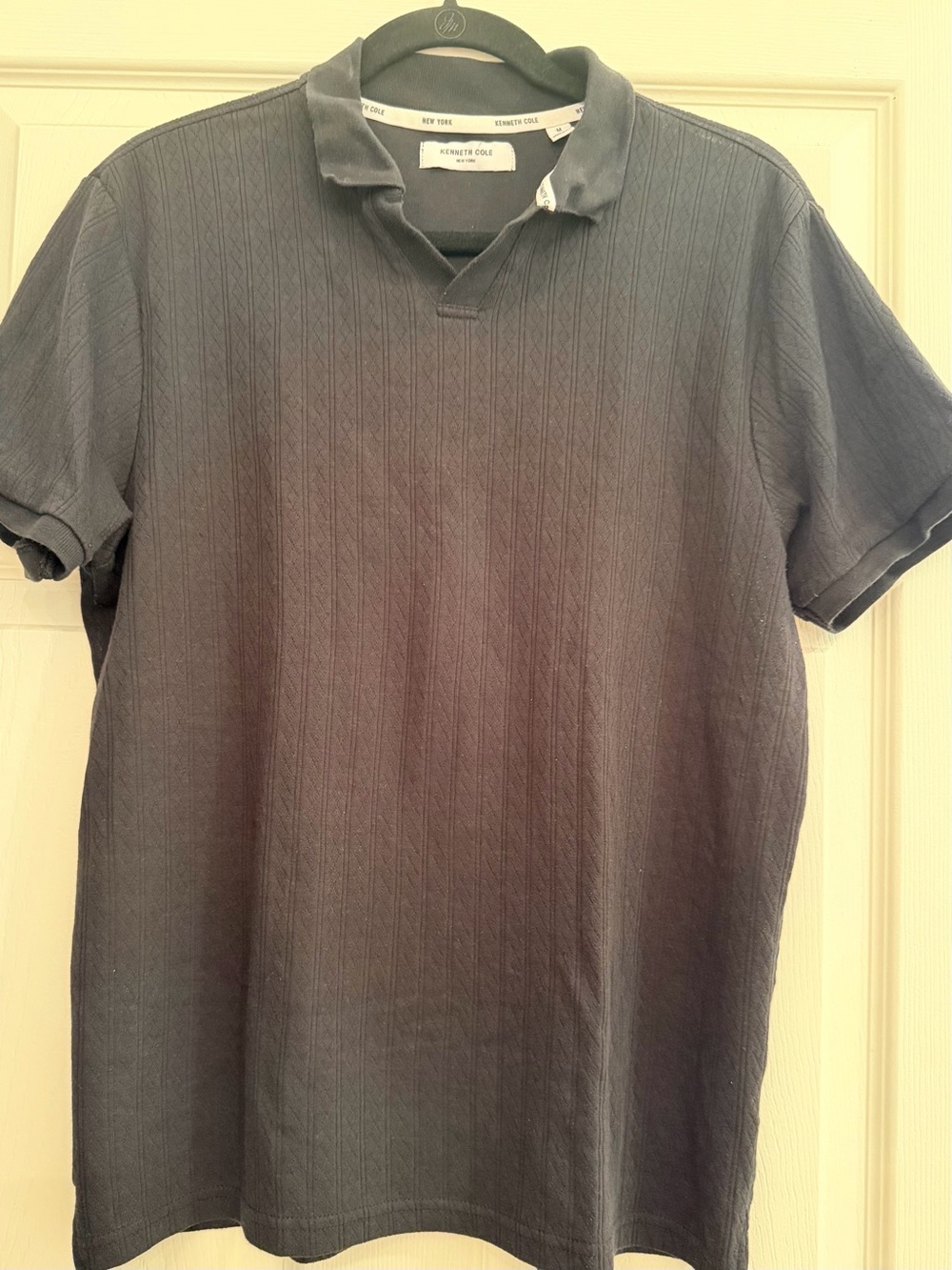 Kenneth Cole Men's Charcoal Textured Polo